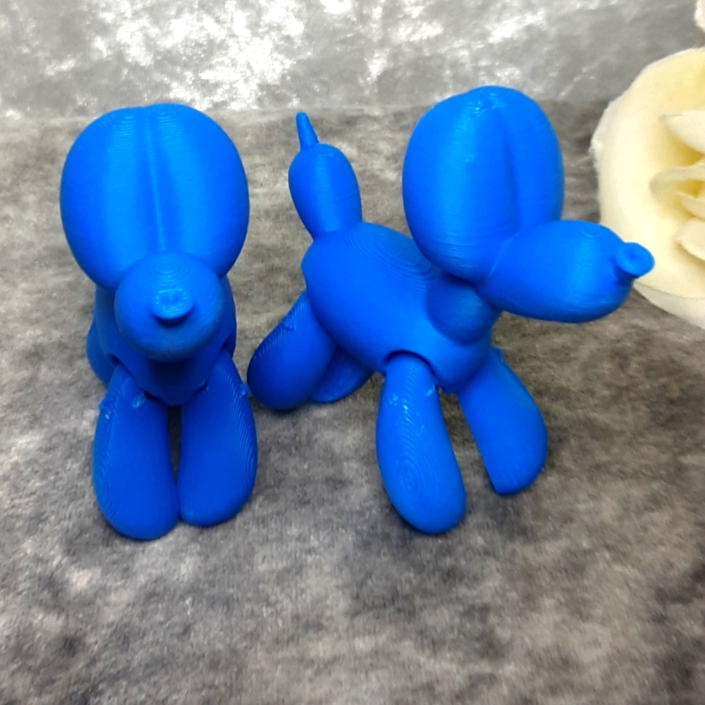 Handmade Balloon Dogs 3d Printed Set Of 2 Blue - Picture 6 of 7